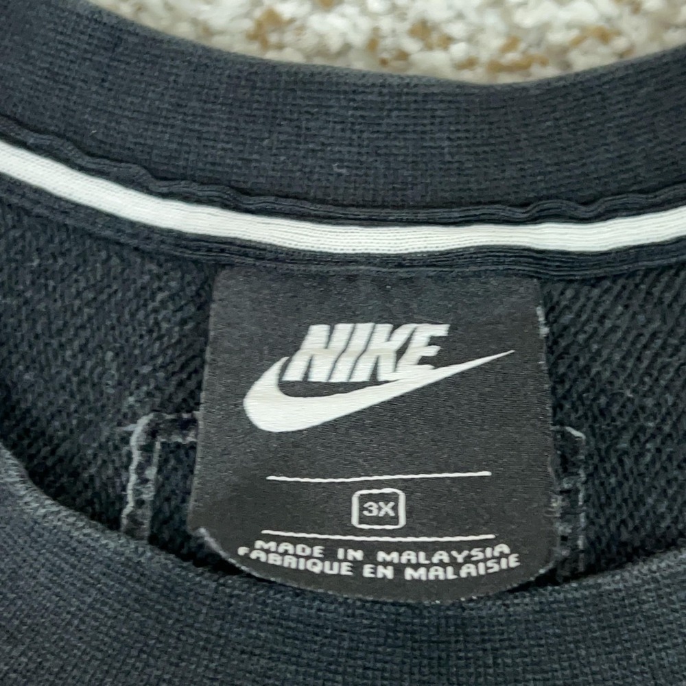 Nike Sweatshirt Womens 3X Black Crewneck Swoosh Retro Oversized Pullover Plus - Picture 3 of 10